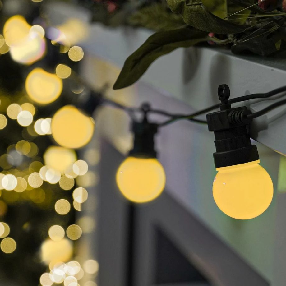 Warm White Festoon String Lights, Frosted LED Bulbs (Connectable & Multi Powering Options) (STARTER RANGE)