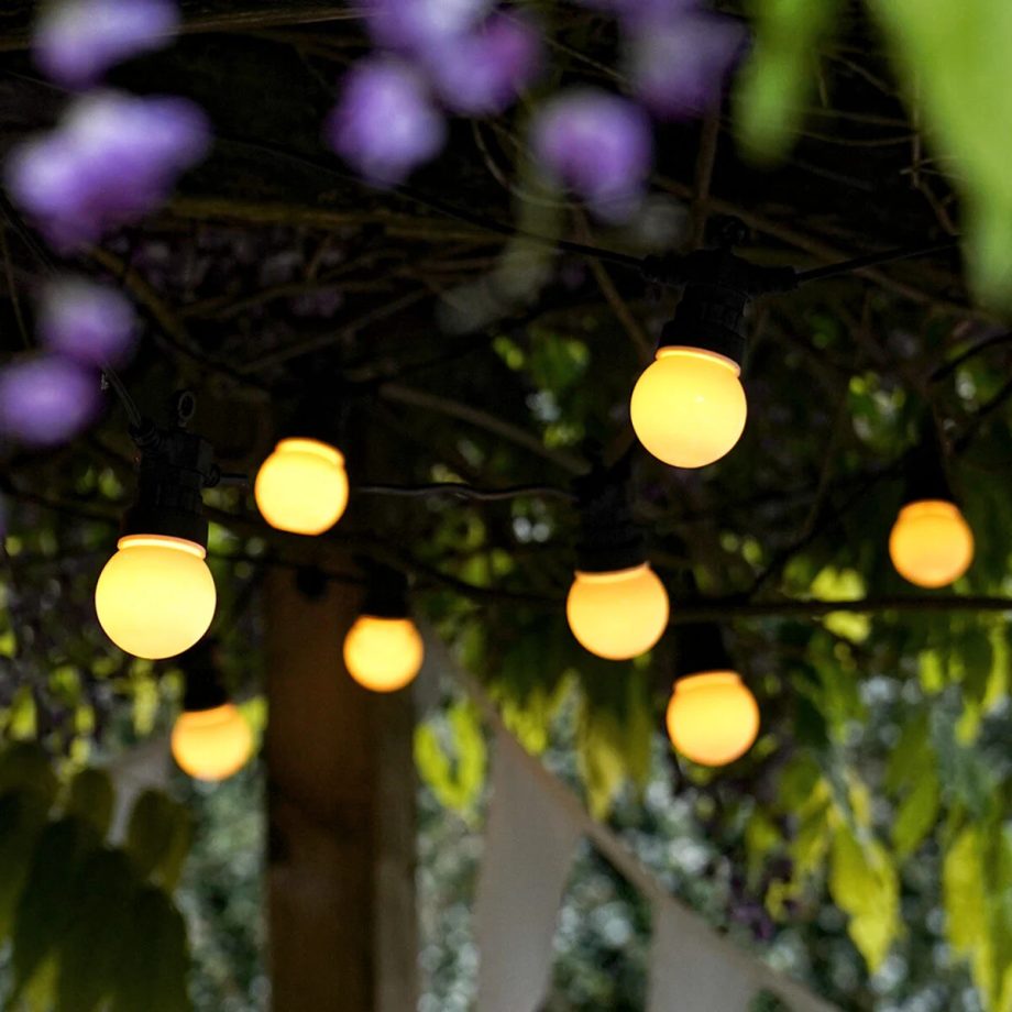 Warm White Festoon String Lights, Frosted LED Bulbs (Connectable & Multi Powering Options) (STARTER RANGE)