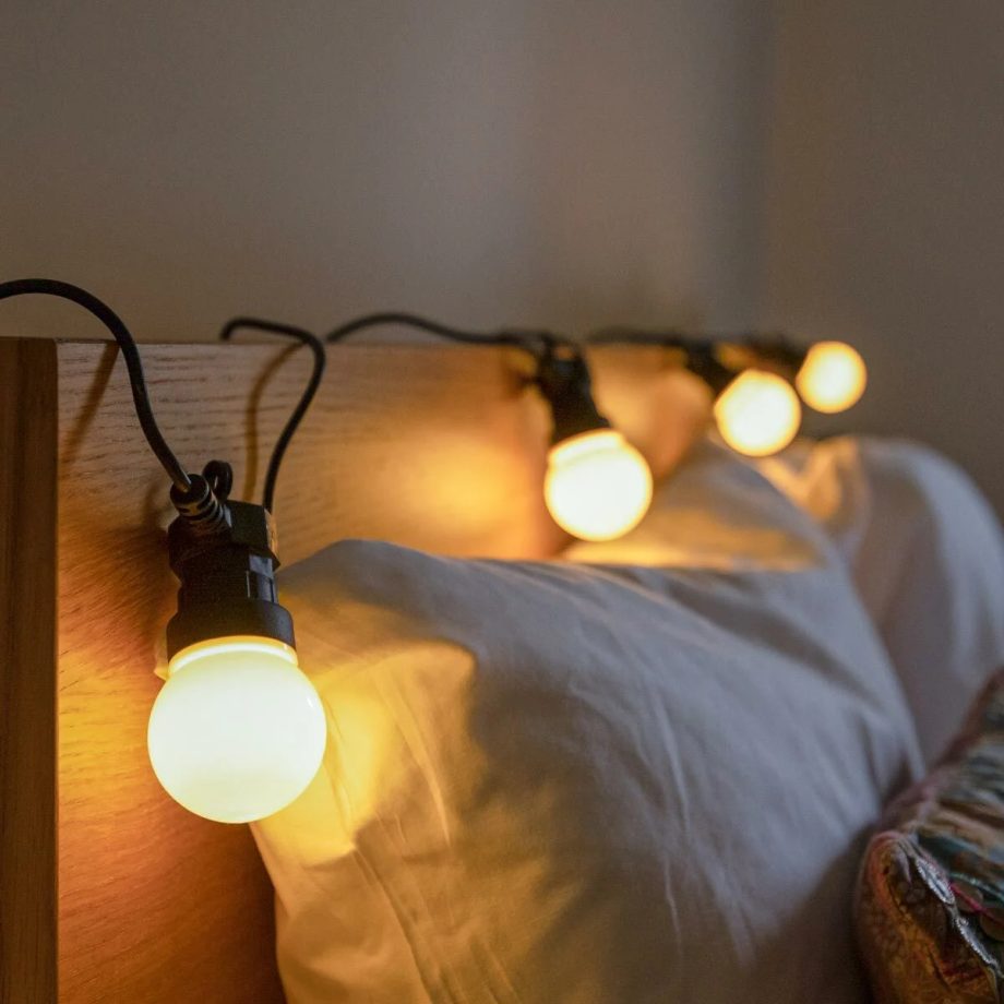 Warm White Festoon String Lights, Frosted LED Bulbs (Connectable & Multi Powering Options) (STARTER RANGE)
